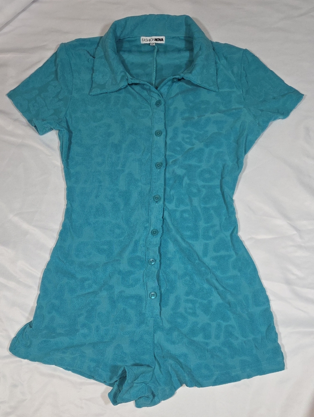 Fashion Nova Summer Is Calling Terry Cloth Romper Size Small